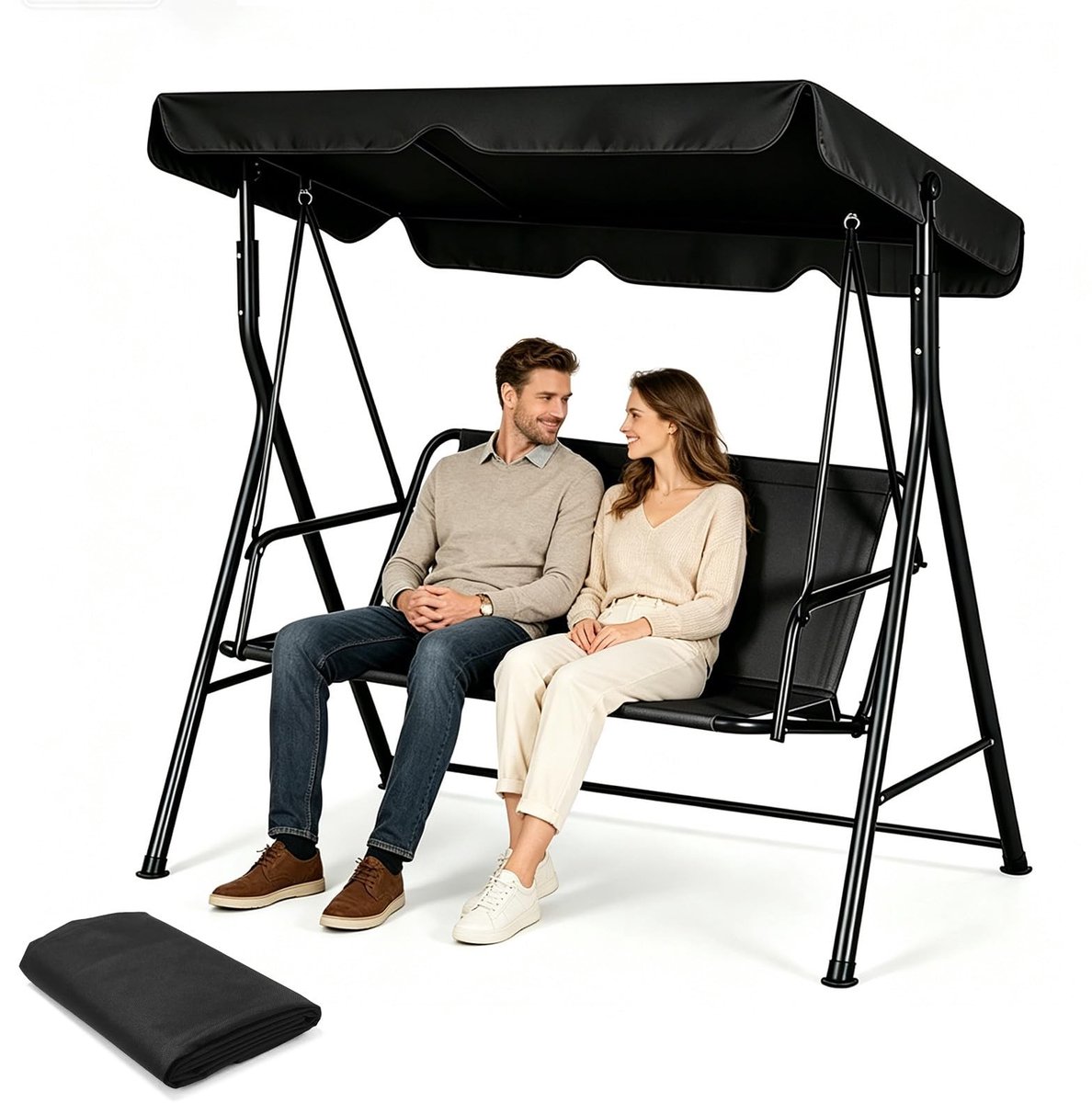 Dailygoods- Schommelstoelhoes Waterdicht - Vervangende Bekleding - 900D Oxford-Weefsel - Scheurvast - Tuinschommel - Antislip Onderzijde - Tuinkussen