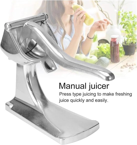 Handmatige Fruitpers - Citrusknijper Keuken - Vers Sap Maken - Ergonomisch Design - 23 cm - Zilver — afbeelding 2