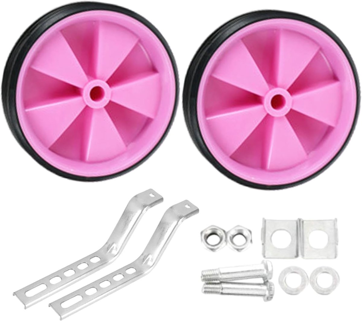 Kinder Hulpwielen - Fietstrainer Stabilisator - Leren Fietsen - Stille Rubberen Wielen - 12-20 Inch Wielen - Roze