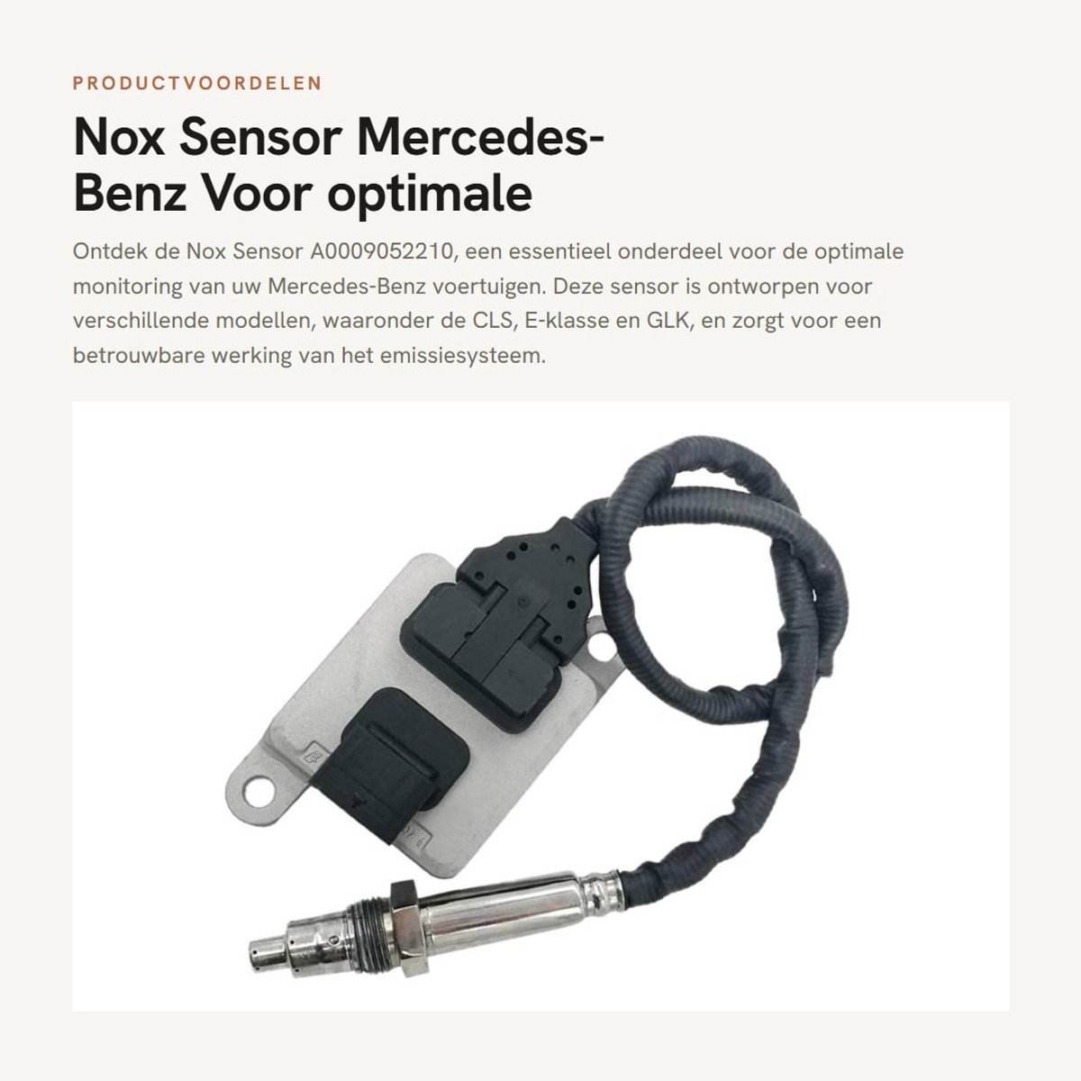 Dailygoods- Nox Sensor A0009052210 - Compatibel met M-B W207/W212/W222/R V251/GLK X204/CLS W218 - Diverse modellen - BLUETEC/CDI - Hoogwaardige kwaliteit - Betrouwbare werking - Uitlaatgassensor