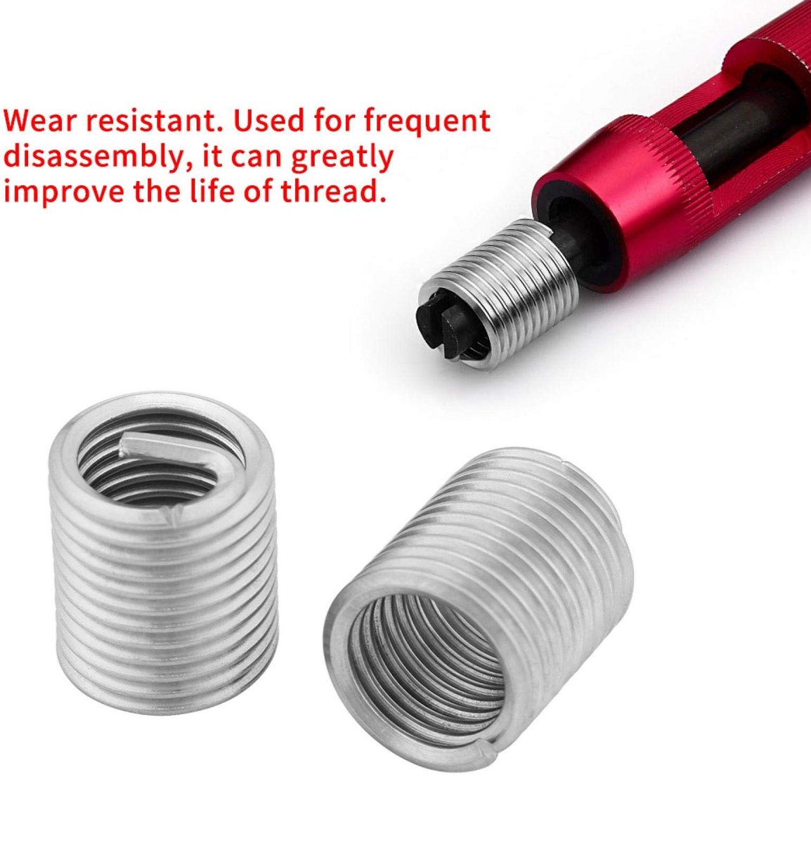 Dailygoods- Schroefdraadinzetstukken 60-delig - Reparatieset voor M3/M4/M5/M6/M8/M10/M12 - Slijtvast - Anti-los - Betrouwbare verbindingstechnologie - Draadbussen