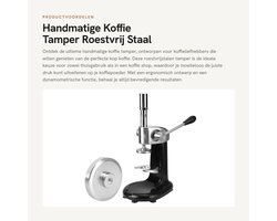Dailygoods- Koffietamper Roestvrij Staal - Handmatige Koffietamper 51 mm - Tamping Base - Arbeidsbesparend - Eenvoudig in Gebruik - Duurzaam Materiaal - Koffiestamper