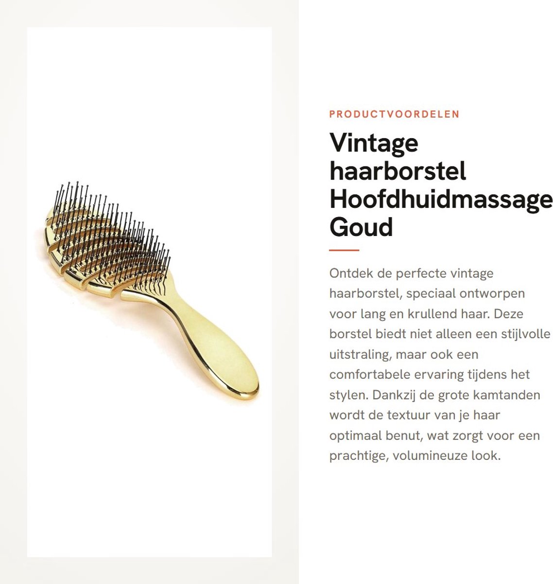 Dailygoods- Haarborstel Vintage - Haarborstel Krullen - Haarborstel Antiklit - Hoofdhuidmassage - Duurzaam ABS - Geschikt voor Lang Haar - Kam
