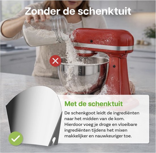 KitchenAid Accessoireset (RVS) - Geschikt voor 4.3L & 4.8L Tilt-Head Keukenmachines (Artisan / Classic) - Vaatwasmachinebestendig van KitchenAid — afbeelding 2