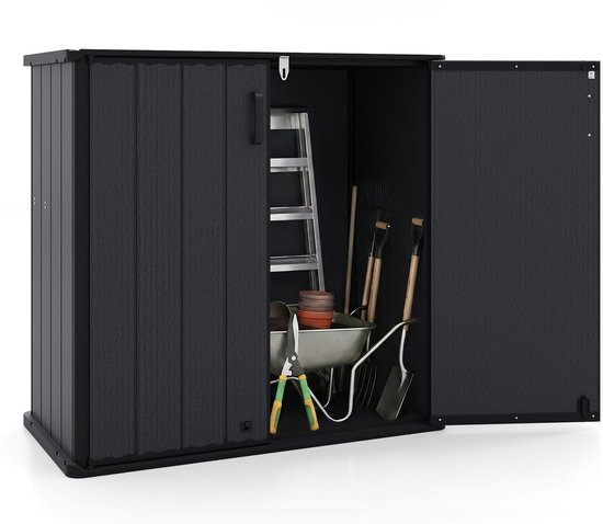 Armoire de jardin - Armoires de rangement avec portes - Abri de jardin - Cabanon - Pour l'extérieur - Outils - Noir
