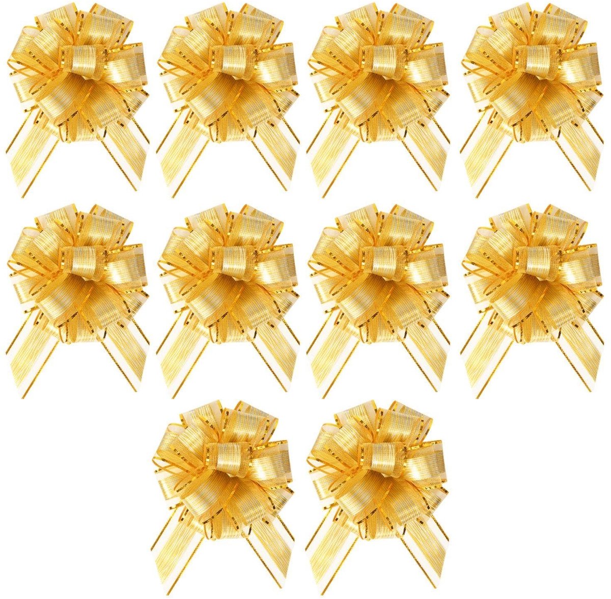 Dailygoods- Decoratieve Knoop - 10 Stuks - Gouden Kleur - Bruiloftdecoratie - Cadeauverpakking - Duurzaam Materiaal - Diameter 16 Cm - Decoratieband
