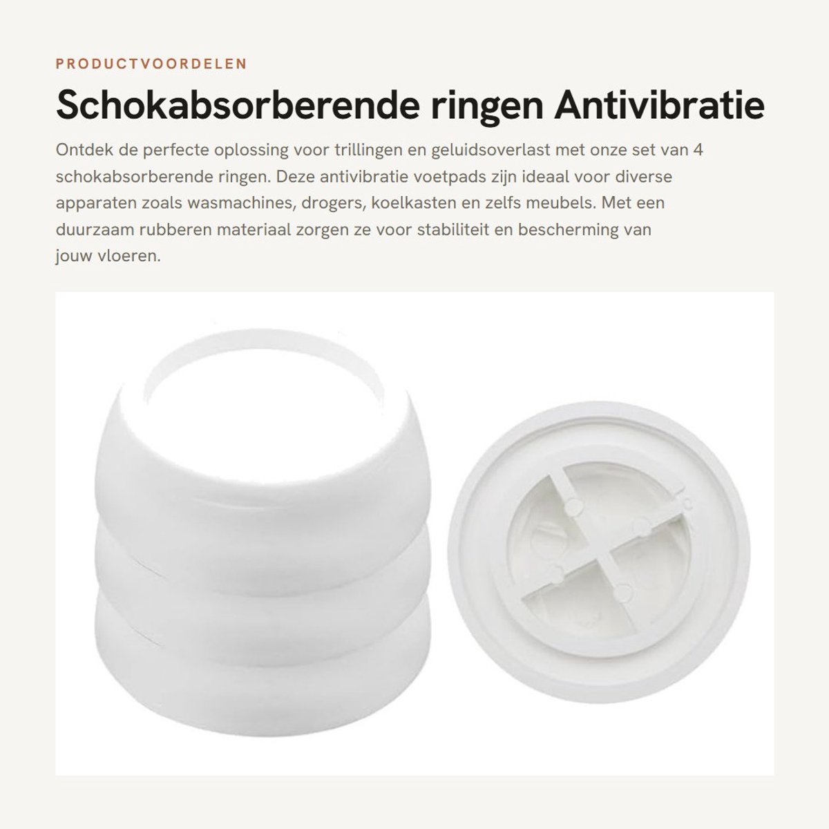 Dailygoods- Voetpads Schokabsorberend Ontwerp - Trillingsdempers Wasmachine - Antivibratie Rubber - Vloerbescherming - Eenvoudige Installatie - Universele Compatibiliteit
