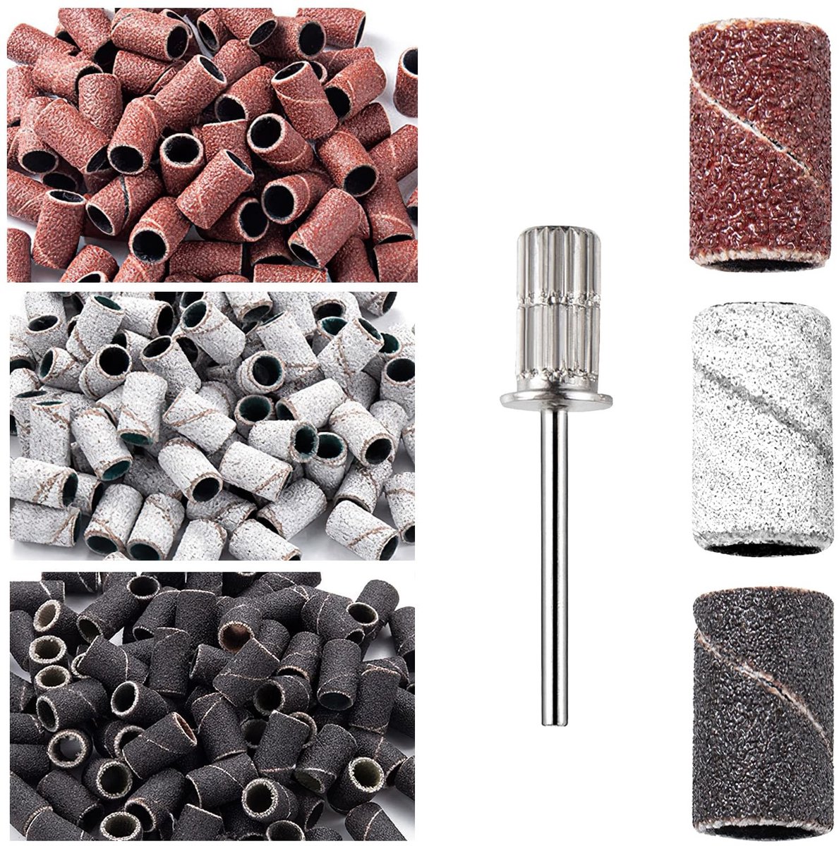 Dailygoods- Schuurbanden 210 stuks - Nagelschuurbanden - Schuurboor - Manicure/Pedicure - Grit 80/120/180 - Geschikt voor nagelboormodellen - Nagelschuurband