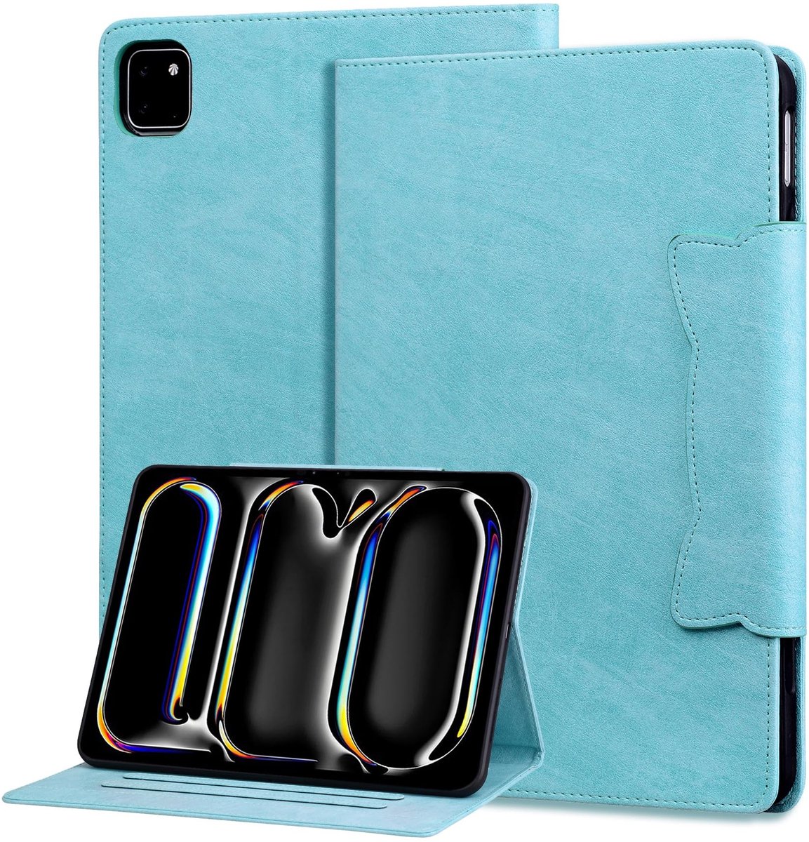 Dailygoods - PU-Leren Beschermhoes voor iPad Pro 11 inch M4 met Standfunctie en Kattenoren