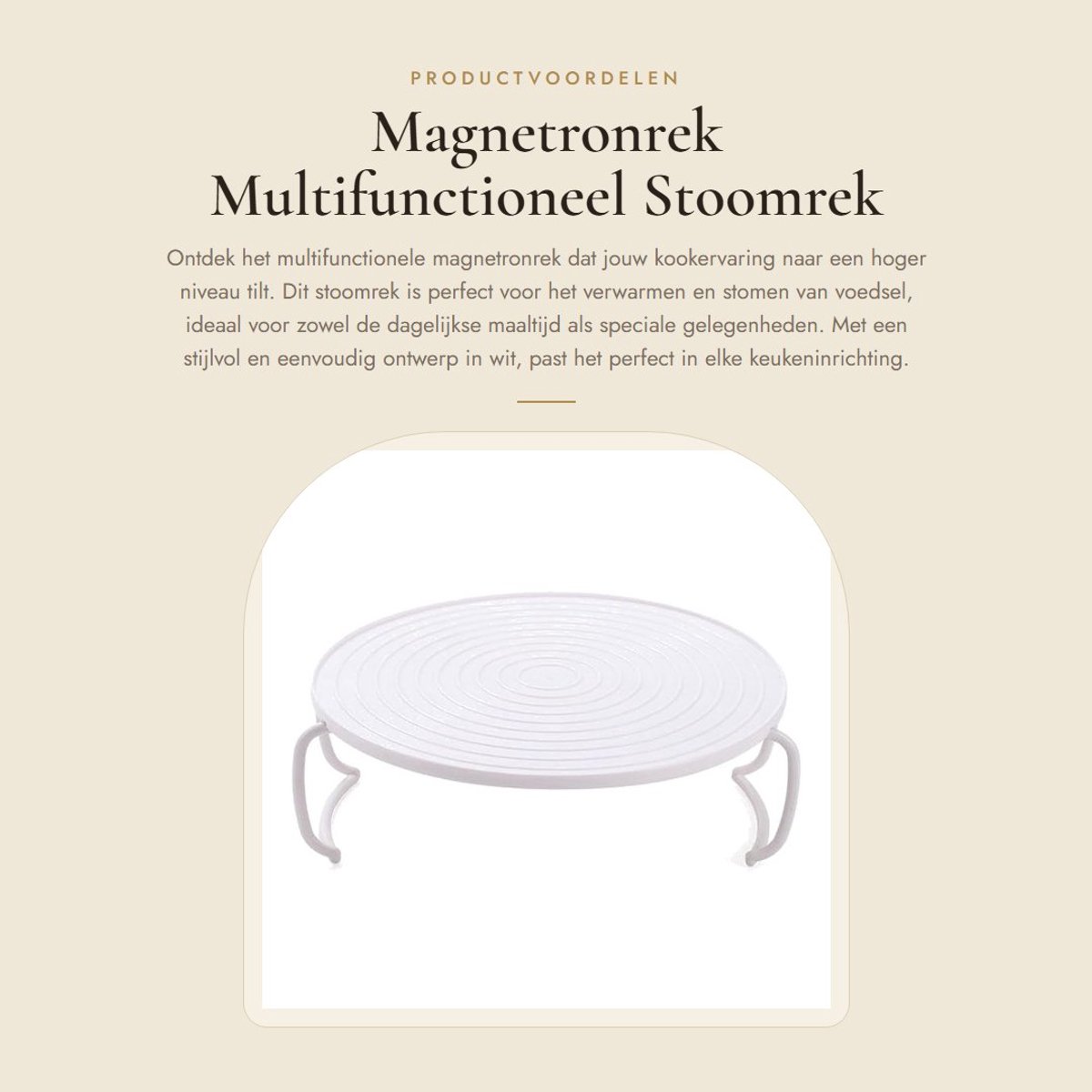Dailygoods- Stoomrek Multifunctioneel - Magnetronrek - Antislip Plank - Inklapbaar Ontwerp - Extra Opbergruimte - Witte Uitstraling - Magnetronplank
