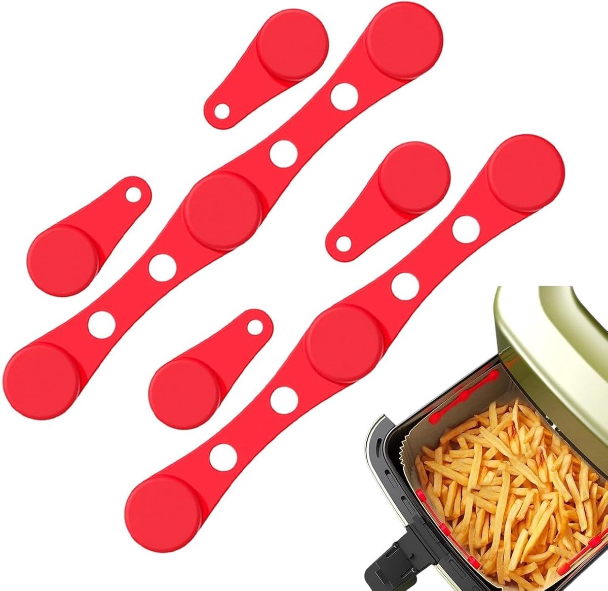 Airfryer Magneten Bakpapier Clips Keuken Schoonhouden Hittebestendig Siliconen 2 Sets Rood