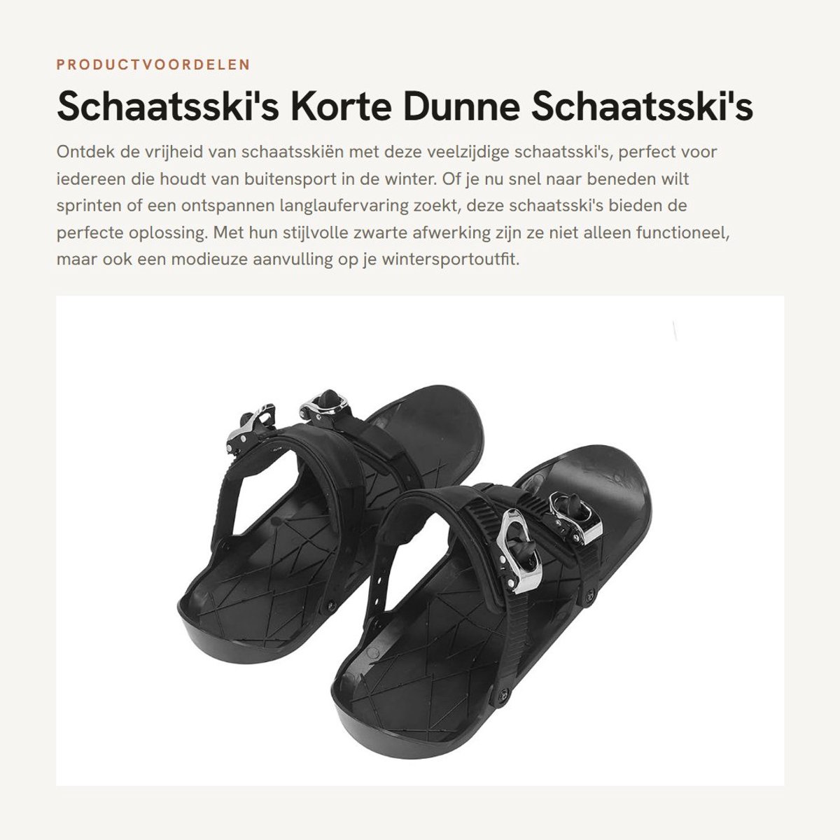 Dailygoods- Schaatsski's - Zwart - Korte Dunne Schaatsski's - Te