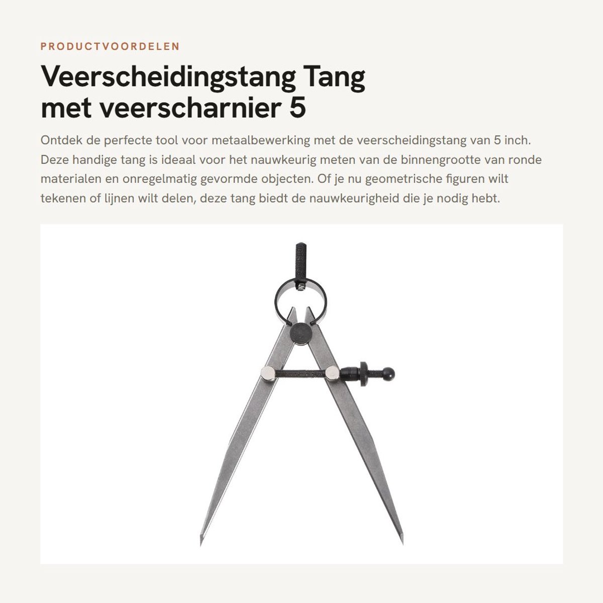 Dailygoods- Veerscheidingstang 5 Inch - Koolstofstaal - Vaste Moer - Slijtvast - Nauwkeurige Markering - Gehard Punt - Meetgereedschap