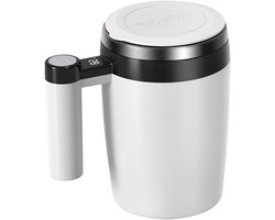 Zelfroerende Mok - Automatische Beker - Warme Dranken Mengen - Temperatuur Weergave - 380 ml - Wit