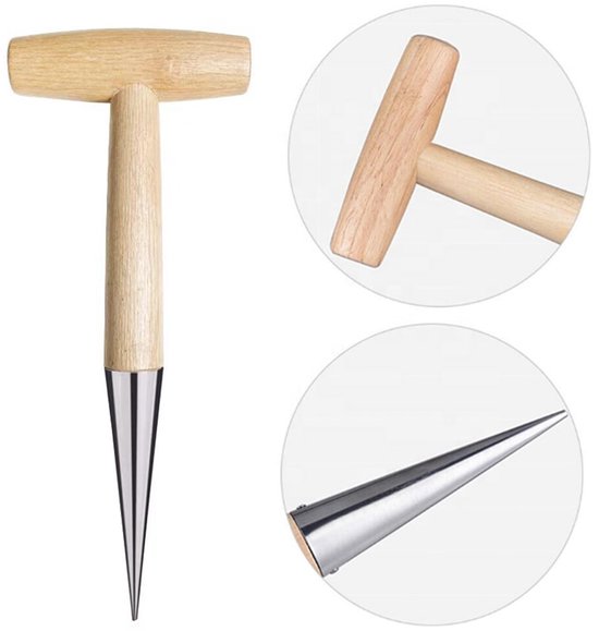 Dailygoods- Zaaigoed 1 stuk - Roestvrij Stalen Tuingereedschap - Handzaaigoed - Plantgereedschap - Bloemenplantgereedschap - Houten Handvat - 11 x 28,5 cm van Dailygoods — afbeelding 4