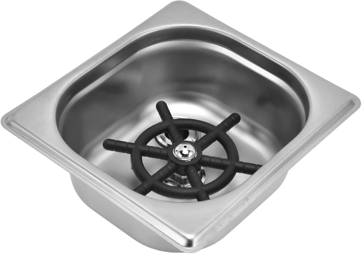 Glazen Spoeler Bekerwasser Flessenreiniger Snel Bekers Spoelen Automatische Reiniging 176 mm Lengte Zilver