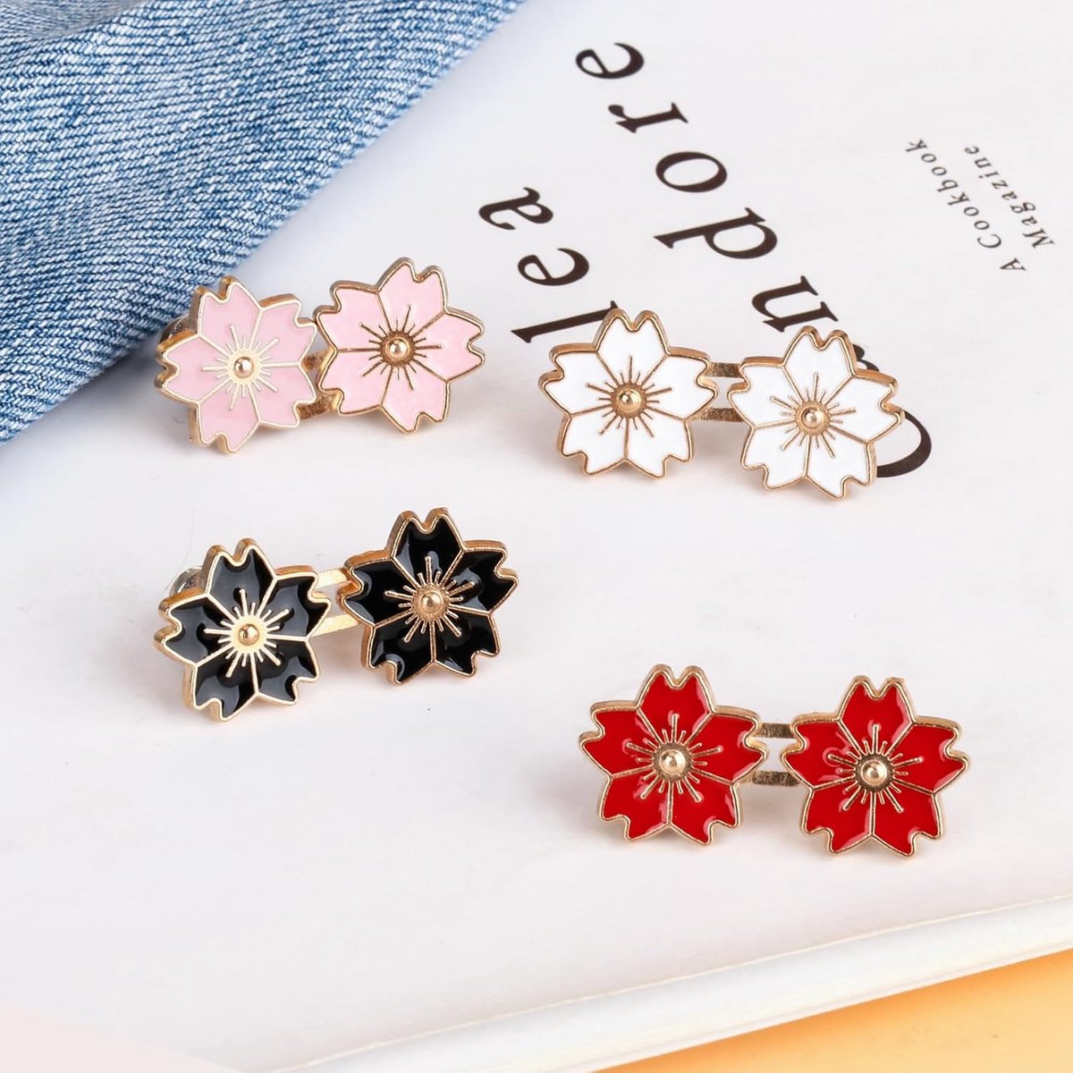 4 Stuks Knoopsgat Verlenger - Broektailleriemverstrakker - Broekverkleiner - Afneembare Jeansknopen - Tailleversteller voor Broeken - Verstelbare Instant Knopspelden - Met Kersenbloesems - Voor Jeans, Broeken, Rokken en Mouwen — cadeau in Cadeau-ideeën - foto 6