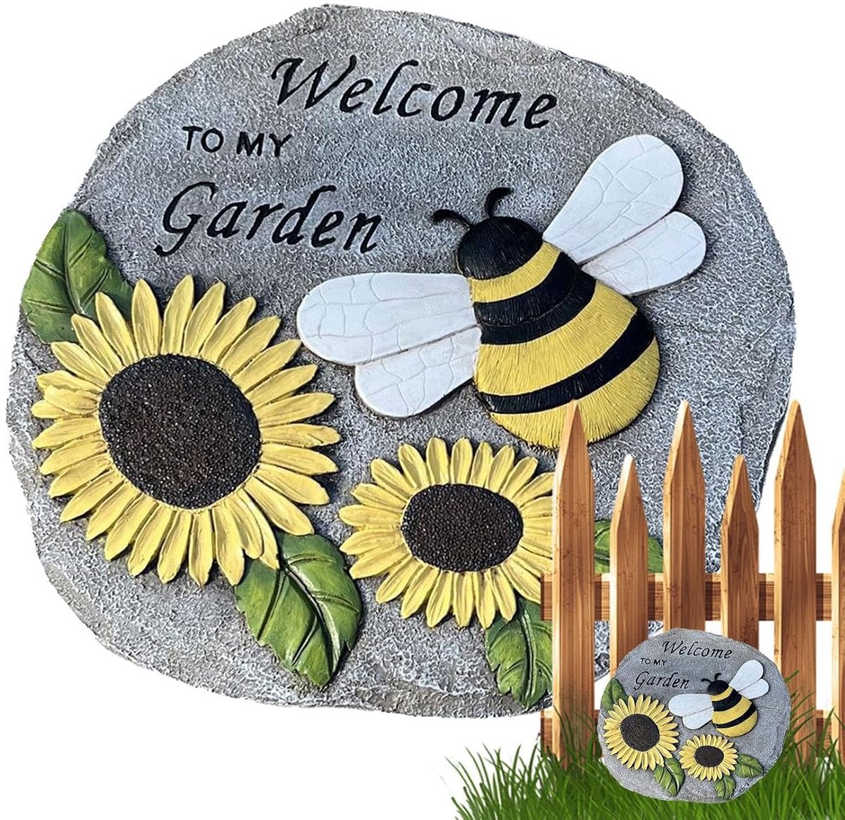 Decoratieve Stapstenen - Tuinpad Stenen - Pad Aanleggen - Met Welkom Tekst - 235 cm - Multicolor