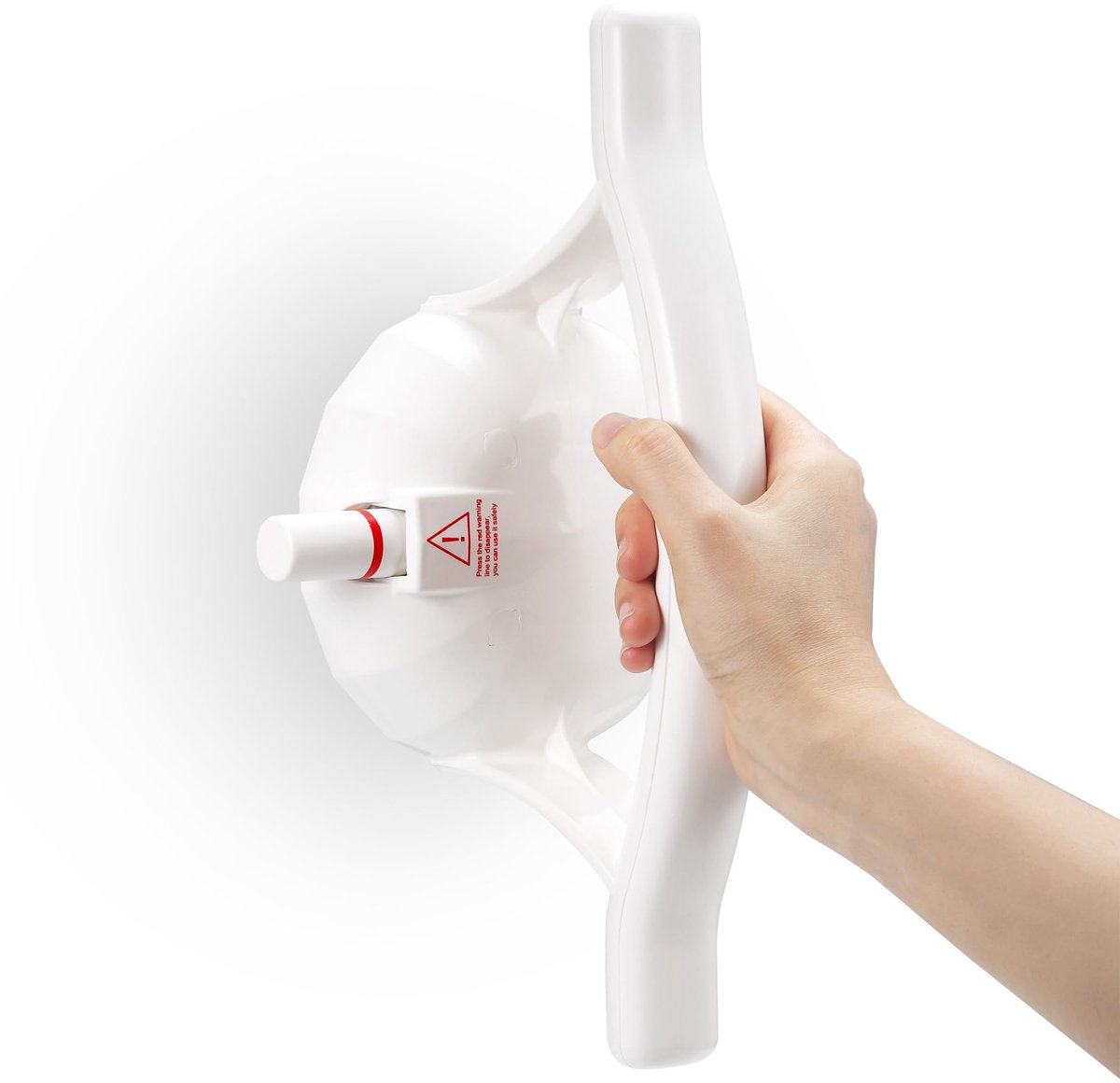 Dailygoods- Handgreep met zuignap - Douchegreep zonder boren - Wandbeugel voor badkamer - Handgreep voor senioren - Veiligheidsgreep met waarschuwingsbord - ABS+rubber, wit