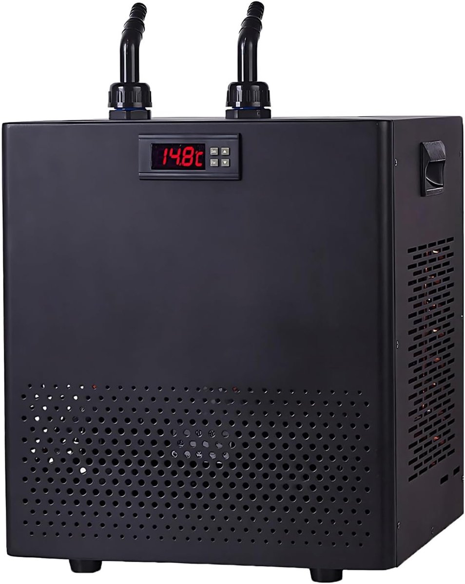 Aquarium Koeler - Waterkoeler Systeem - Stabiele Watertemperatuur - Efficiënte Koelprestaties - 300L Capaciteit - Zwart