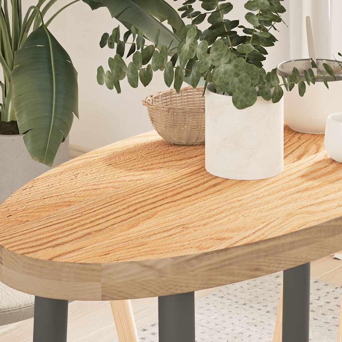 Tafelblad Massief Eiken - Houten Werkblad - Tafel Opknappen - Uniek Natuurlijk Nerfpatroon - 80x40x4 cm - Houtkleur