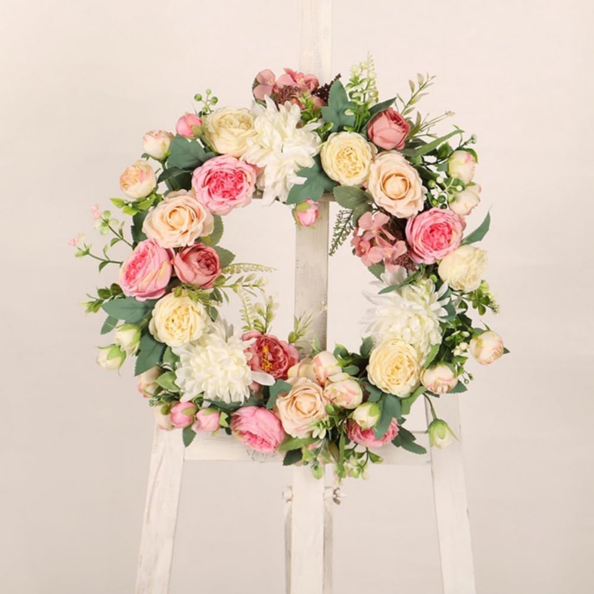 Lentekrans Voordeur - Kunstbloemen Krans - Huis Decoratie - Handgemaakt Realistisch - 40 c