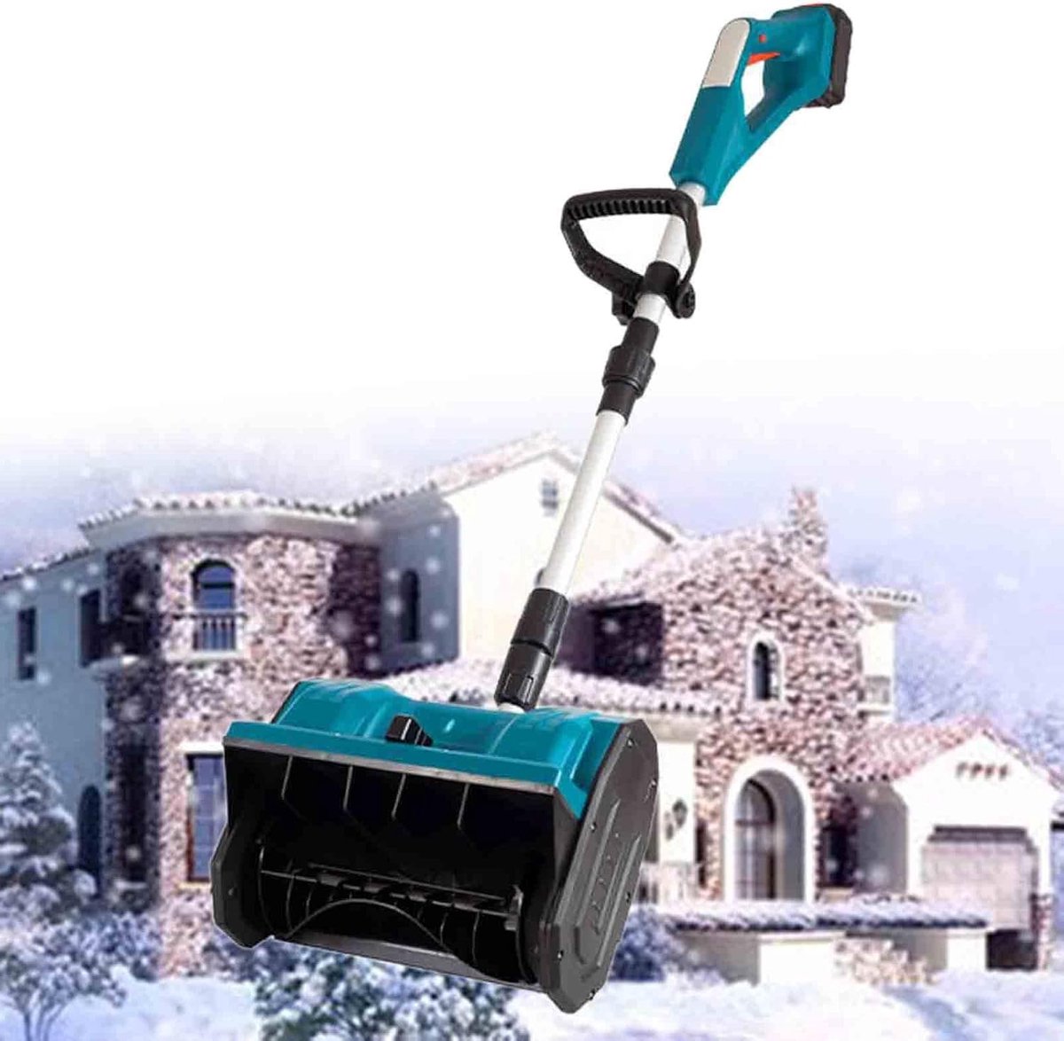Draadloze Sneeuwschuiver - Elektrische Sneeuwblazer - Opritten Reinigen - Verstelbare Werprichting - 33 cm Breed - Zwart