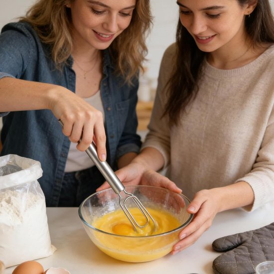 Handmixer met Klopper - Roerstaaf Garde - Beslag Maken - Slotvrij Ontwerp - 30 cm Lengte - Zilverkleurig — afbeelding 2