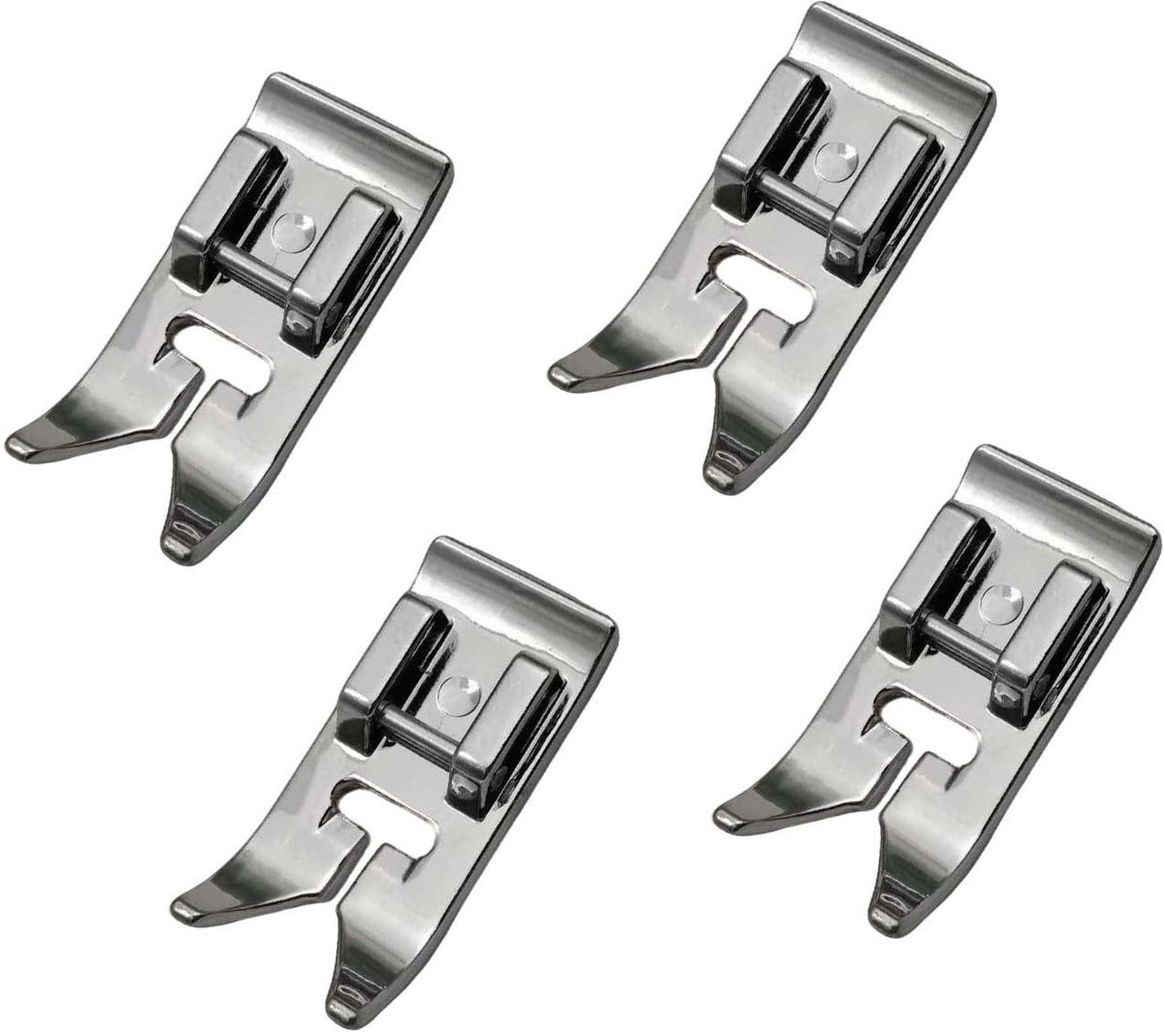 Dailygoods- Naaivoet Set van 4 - Universele Voeten - Zigzagvoet - Rechte Voet - Roestvrij Staal - Duurzaam en Robuust - Naaimachinevoeten