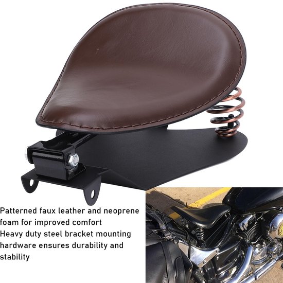Dailygoods- Motorstoel Sterke Ondersteuning - Faux Lederen - Retro Motorfiets - Cruiser Motoren - Touring Motoren - Professionele Installatie Aanbevolen - Motorfiets Zitting van Dailygoods — afbeelding 4