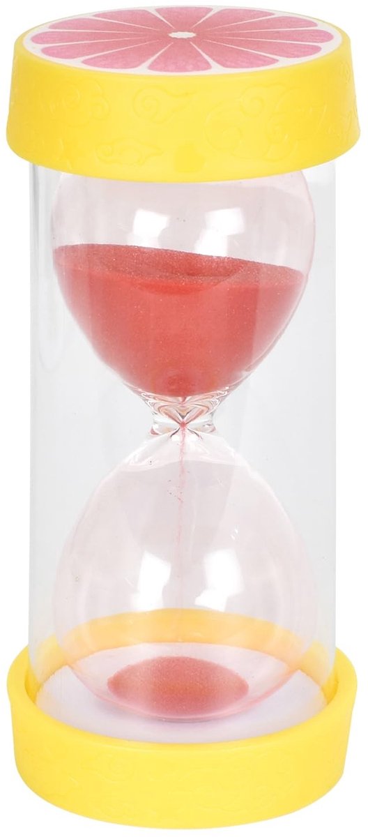 Dailygoods- Zandloper 10 Minuten - Tijdmeter - Decoratieve Zandloper - Voor Kinderen - Tandenpoetsen - Robuust Glas met PVC Beschermhoes