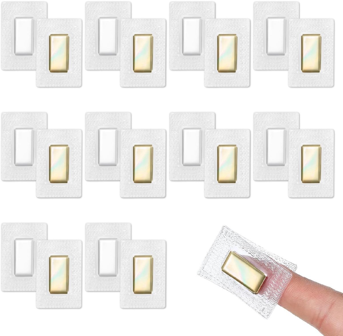 Dailygoods- Magneetknopen 10 Paar - Onzichtbare Magneetknopen - Verborgen Magneetsluiting - Naaigoebehoren - Geschikt voor Kleding - PVC, 2 × 1 cm - Naaimagneten