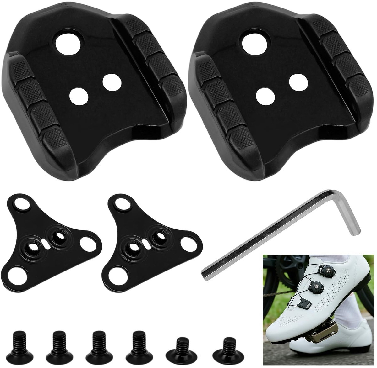 Dailygoods- FietsCleats Adapters - Compatibel met Shimano SPD - 3-gaats Platen - Voor Racefiets/Mountainbike - Eenvoudig te Installeren - TPU/Aluminiumlegering - Pedaaladapter