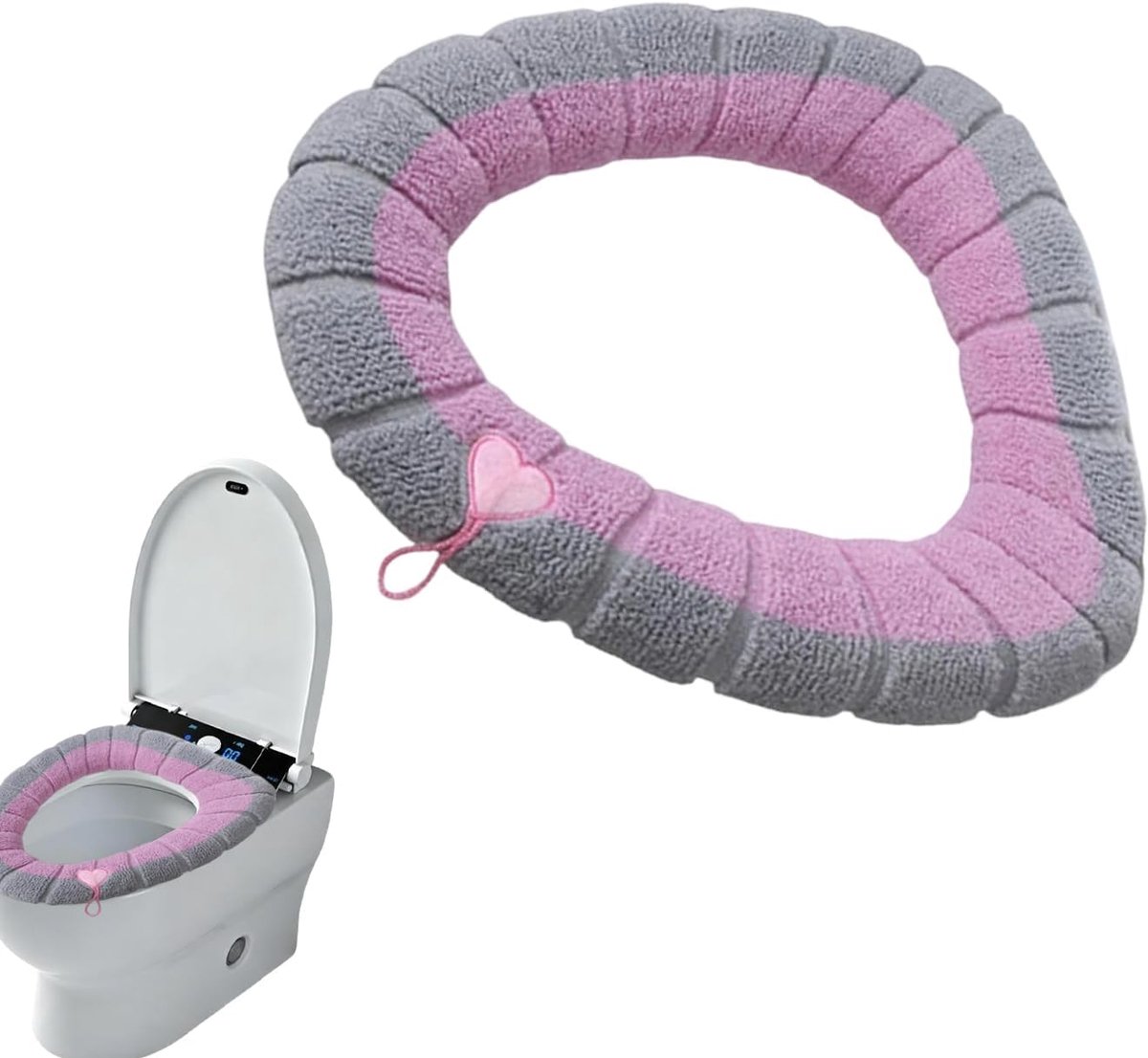Toiletstoelhoes - Toiletbrilwarmer - Badkamer Comfort - Verdikte Breitechnologie - 42 x 32 cm - Roze