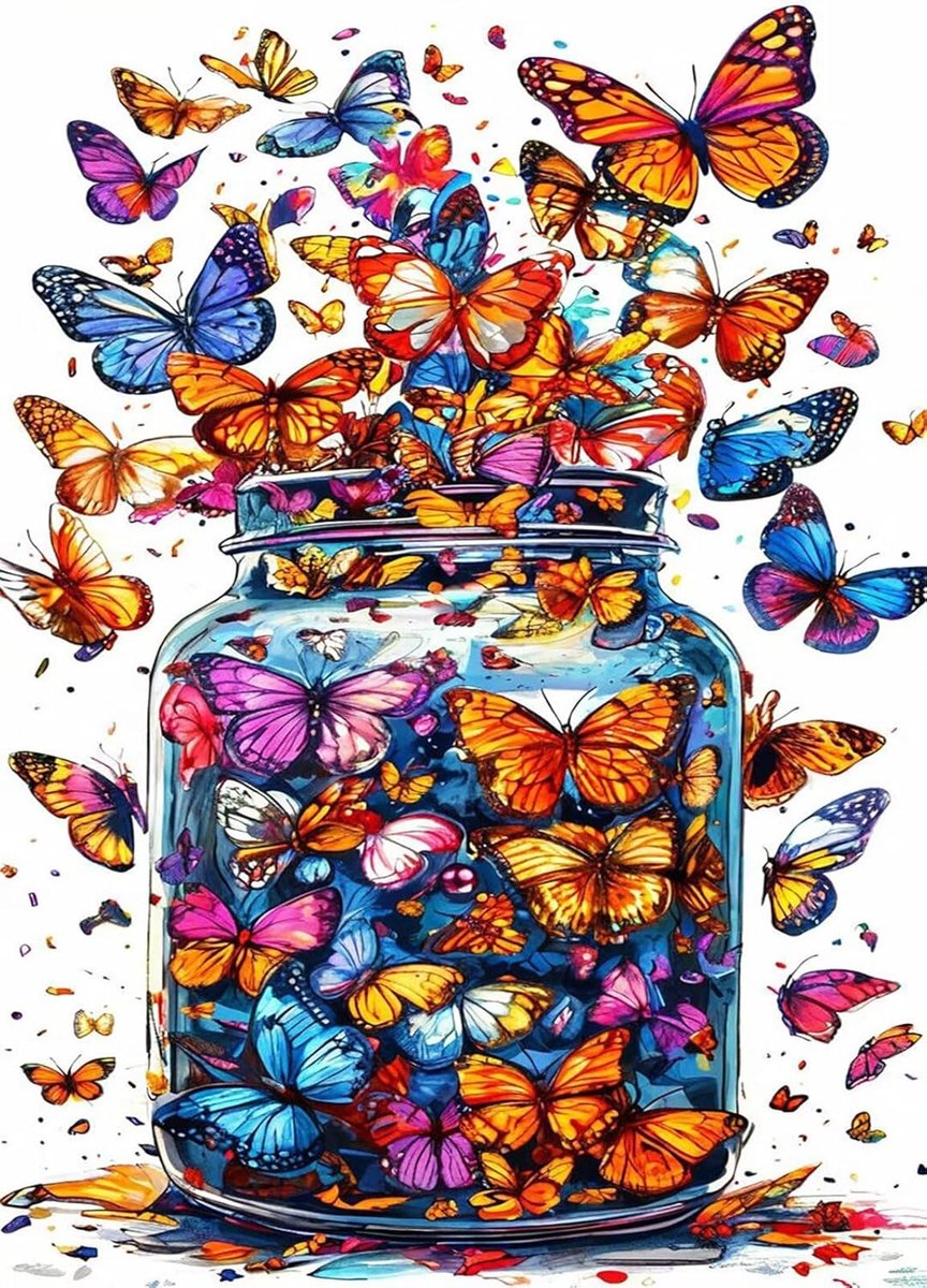 Puzzel 3000 stukjes - Volwassen puzzel - Ontspannend tijdverdrijf - Inclusief poster - 122 x 81 cm - Vlinder