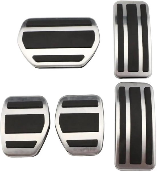 Pedaalhoezen Set - Auto Accessoires - Verbeterde Rijervaring - Aluminiumlegering Rubber - 2 Stuks - Zilver — afbeelding 5