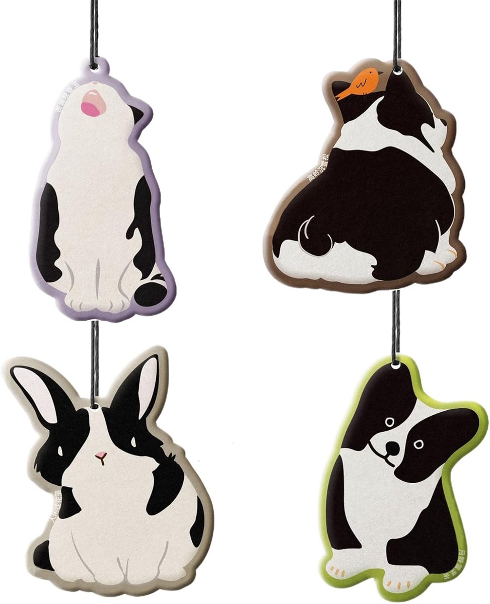 Auto Luchtverfrisser - Puppy Decoratie - Interieur Opfrissen - Langdurige Geur - 4 Stuks - Meerdere Kleuren