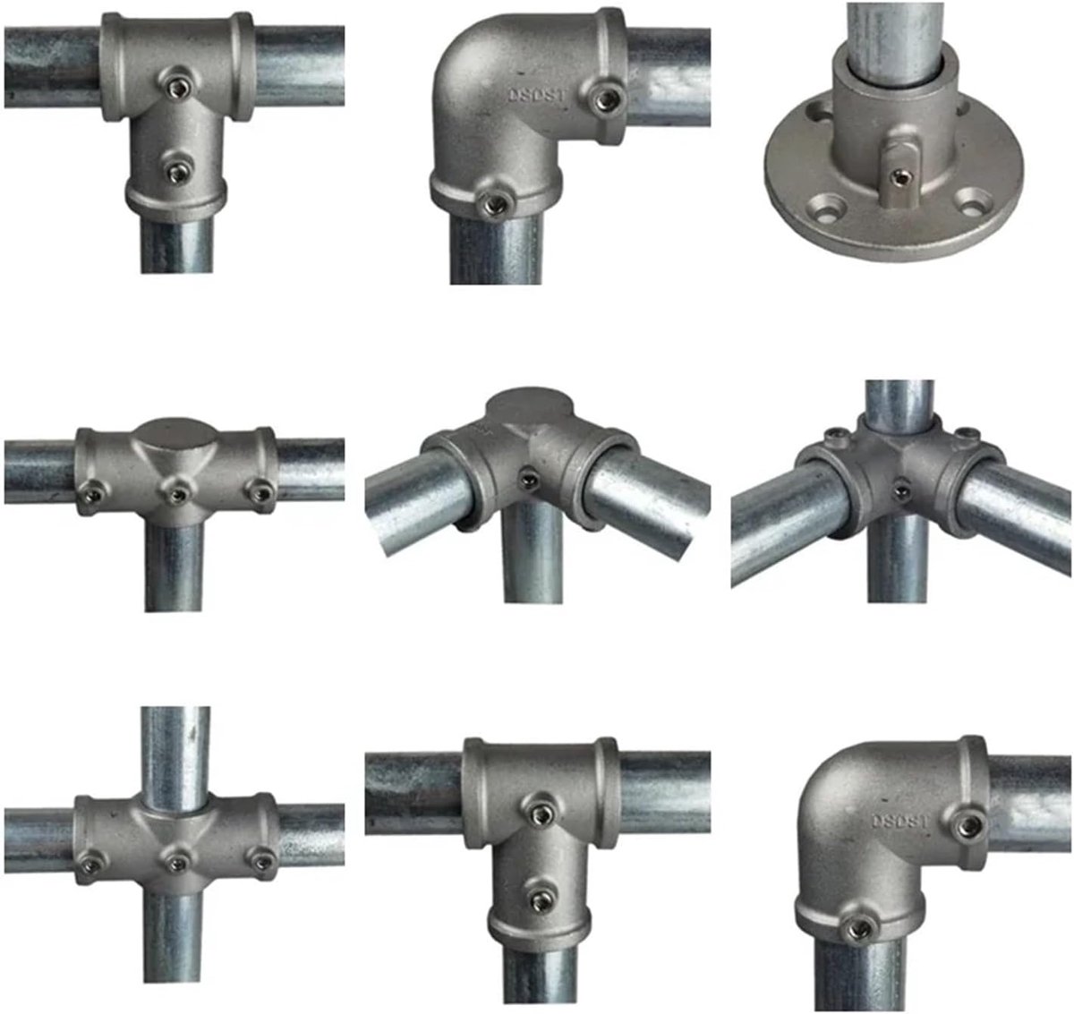 Aluminium Connector - Buisklem Hoekstuk - Rekken Bouwen - Vlak Driedimensionaal - 20mm Buis - Zilverkleur