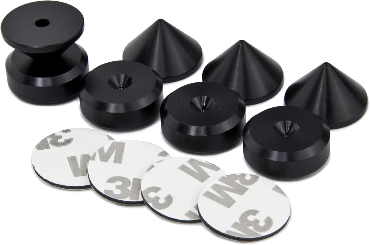 Luidspreker Spikes - Speaker Kegels Boxen - Hifi Geluid Verbeteren - Massief Aluminium Zwart - 20mm diameter 4 stuks - Zwart