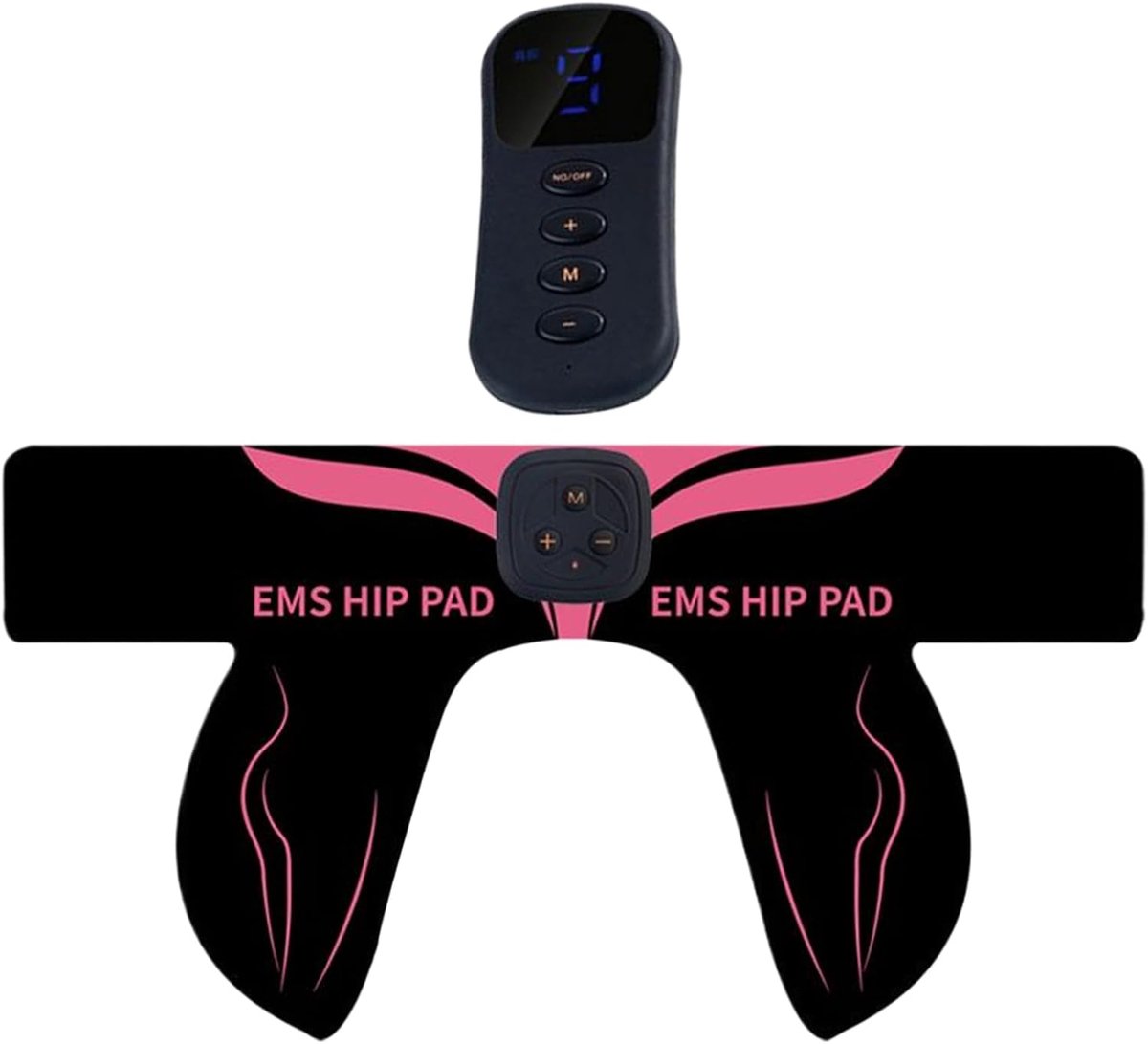 Heup Trainingsapparaat - Bil Stimulator - Spierversteviging - 6 Modi 18 Niveaus - 36.5x19.2cm - Roze