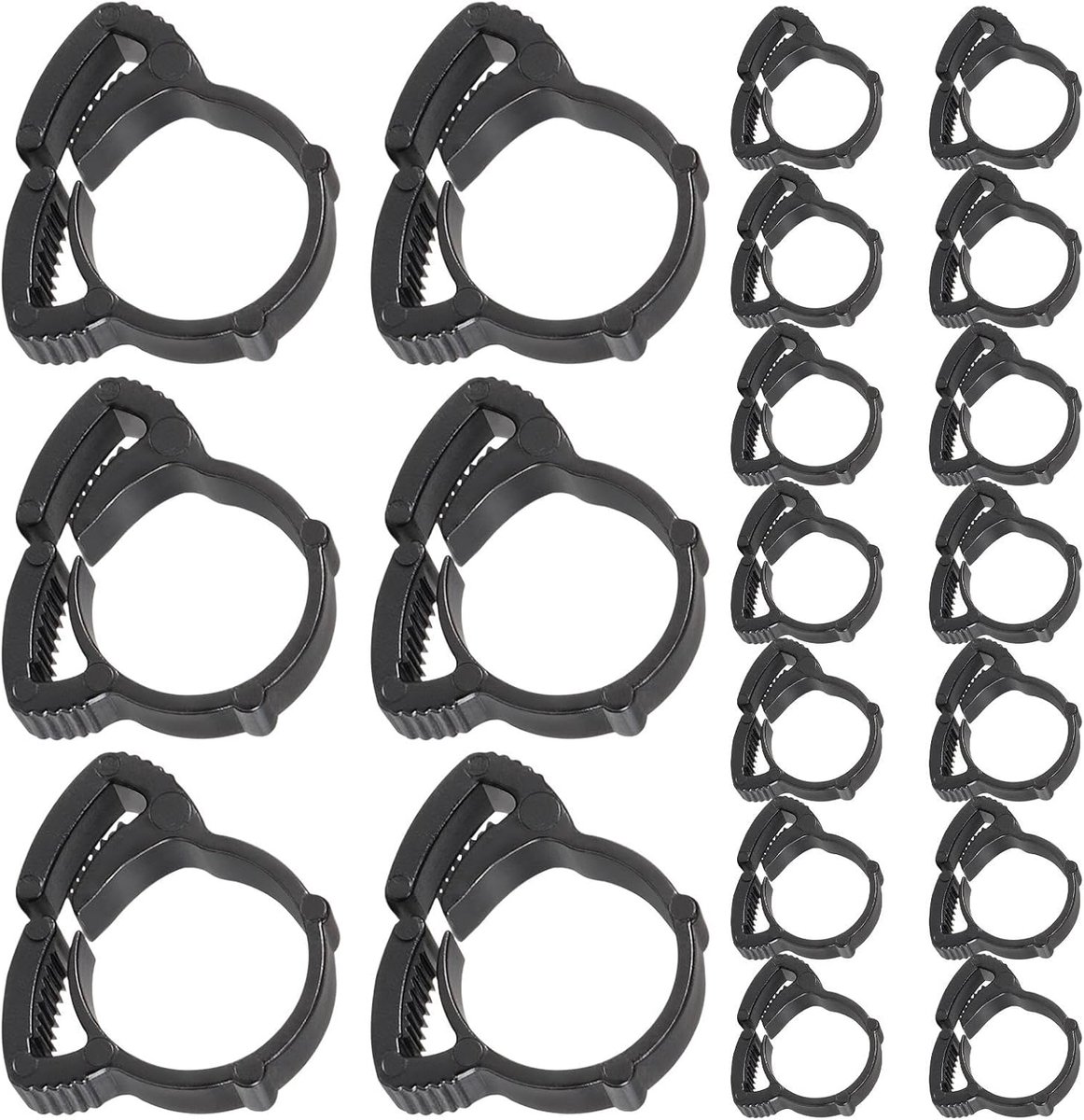 Slangklemmen Set - Slangbevestigers - Slangen Bevestigen - Gereedschapsloos Installeren - 20 Stuks - Zwart