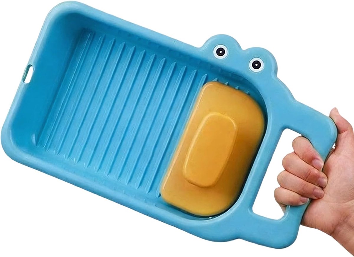 Miniatuur wasbord - Handwas hulpmiddel - Ondergoed wassen - Robuust ontwerp - 32x18 cm - Blauw