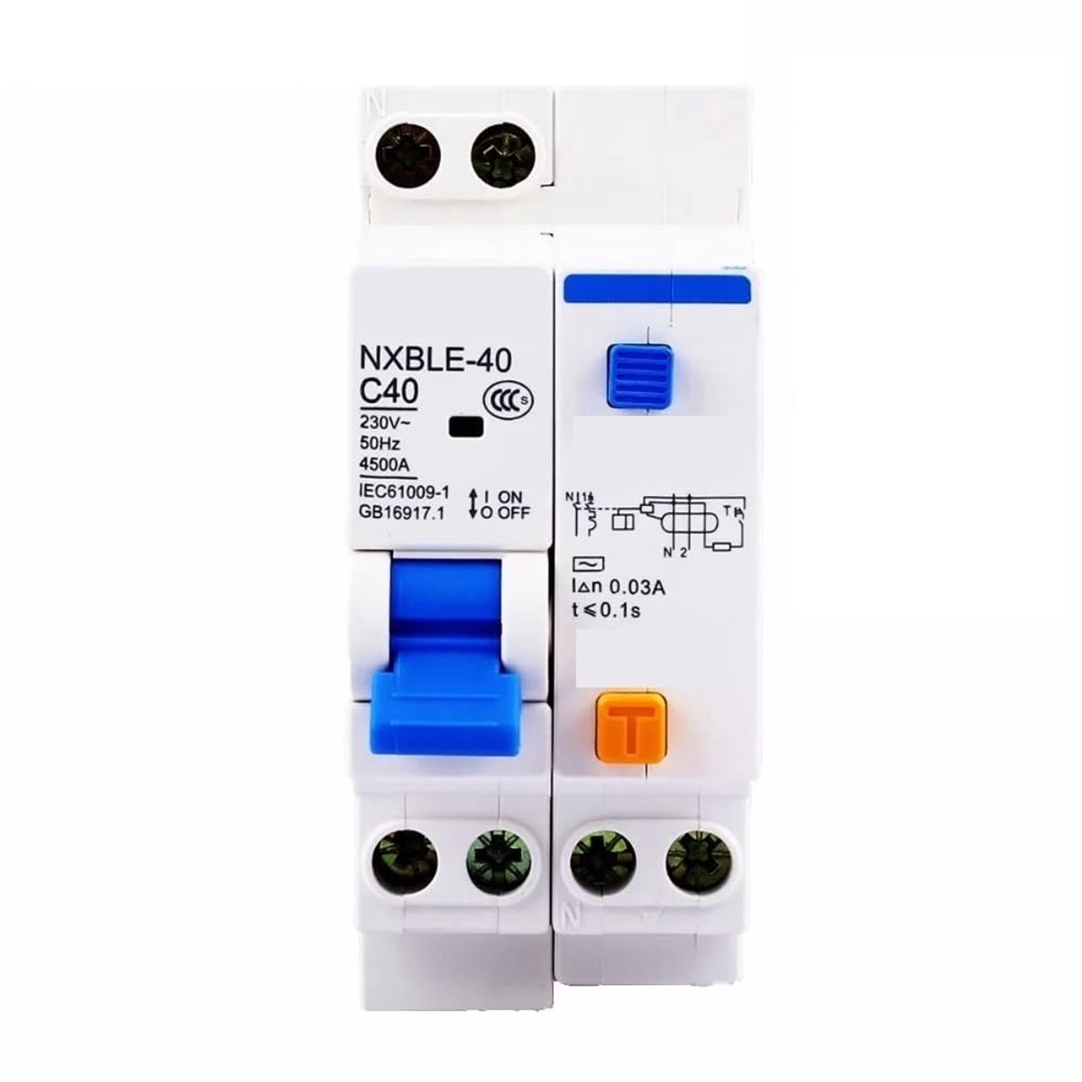 Stroomonderbreker - Aardlekbeveiliging - Elektrische Installatie - 1+N DPNL - 32A 230V - Grijs