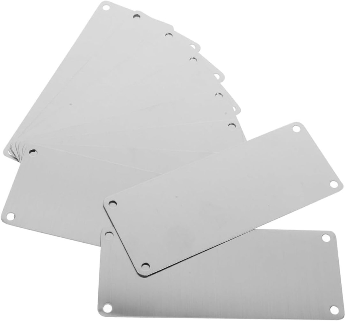 Roestvrijstalen Platen - Naamplaten Blank - Zelf Graveren - Hoge Precisie Markering - 10 Stuks - Zilver