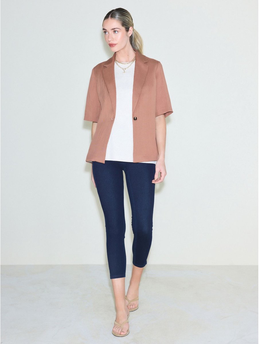 Next - Dames - Cropped jersey denim legging - Blauw