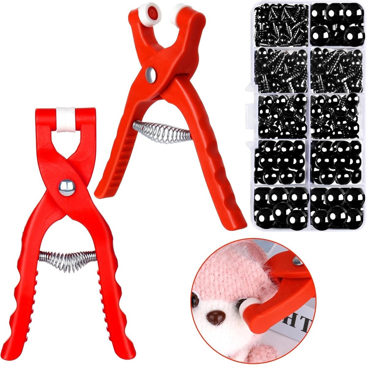 Dailygoods- Veiligheidsogen 150 stuks - Gereedschap voor haken - Poppenogen - Knuffeldier ogen - Knoopogen - Ergonomisch hulpmiddel - Amigurumi Ogen