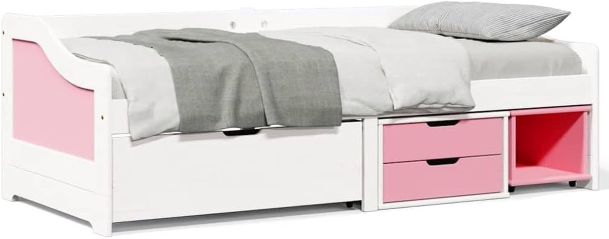 Slaapbank Met Laden - Bankbed Gastenbed - Ruimte Besparen - Massief Grenenhout - 90x200 cm