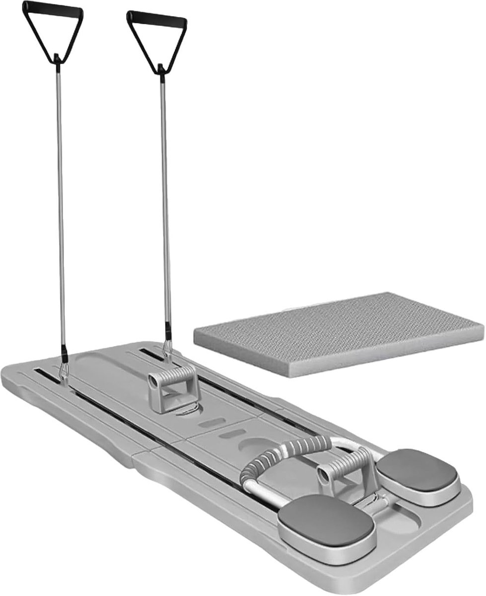 Pilates Reformer - Trainingsbord - Thuis Sporten - Auto-Rebound Technologie - 105 x 40 cm - Grijs