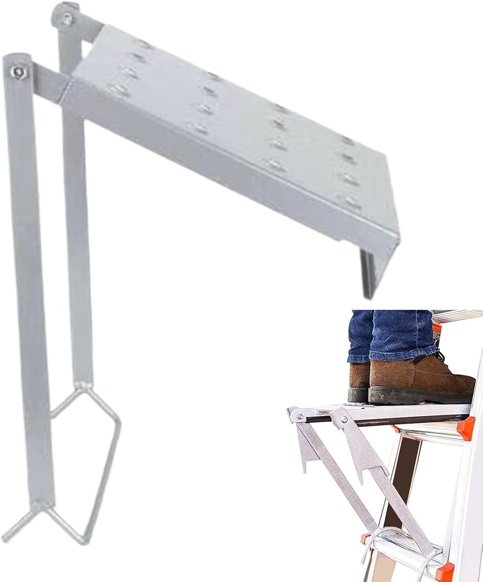Ladderpaneel Accessoire - Gereedschapsplaat - Werkzaamheden op hoogte - Roestvrij staal - 31 cm breed - Uniek
