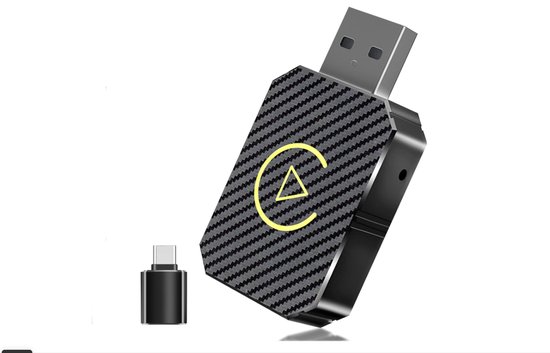 Draadloze Adapter geschikt voor CarPlay – voor Apple iPhone – Draadloze CarPlay-adapter met USB-verlengkabel & USB-C/Type-C – Compatibel met Auto's vanaf 2016 en Telefoons iOS 10+